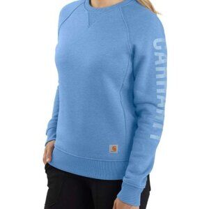 Carharrtt Woman's Crew Neck Sweatshirt – Blue - Relaxed Fit – Size: M